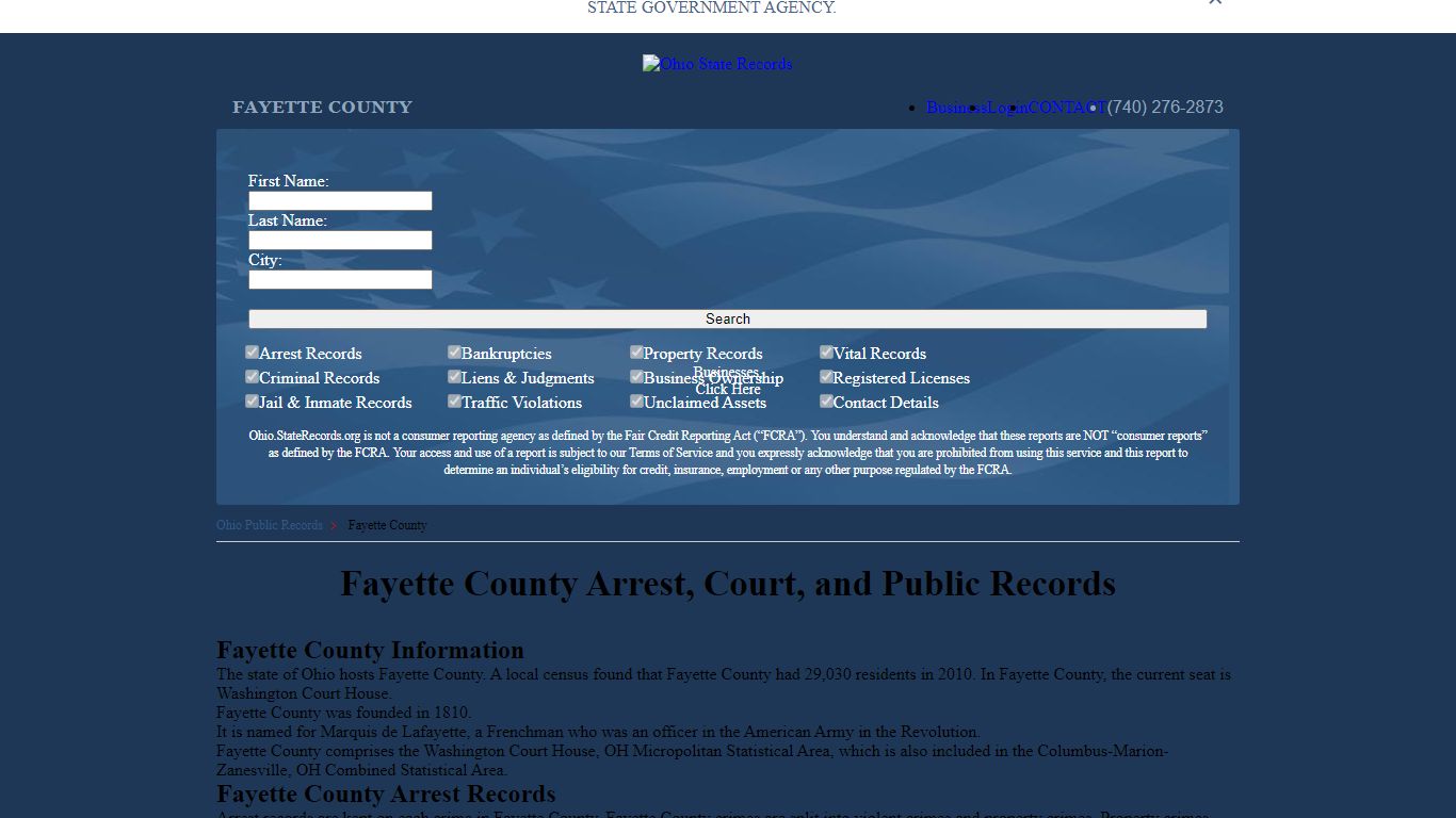 Fayette County Arrest, Court, and Public Records